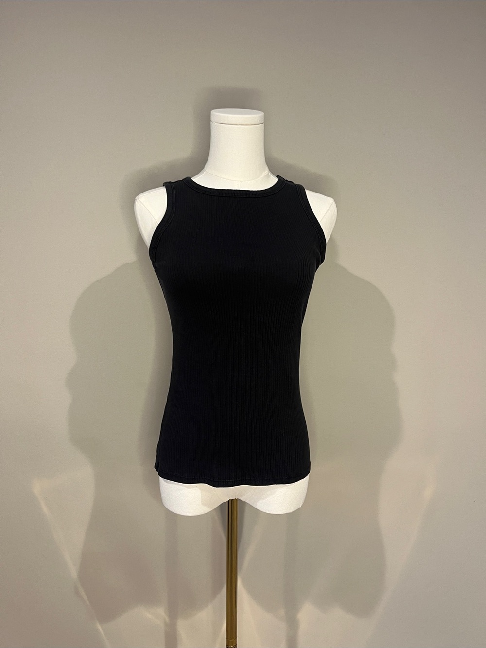 Nine West Black Ribbed Sleeveless Tank Top